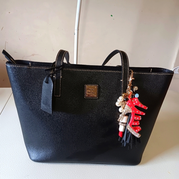 Black Tote Bag with Charm